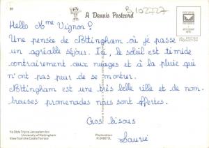 B102727 greetings from nottingham    uk