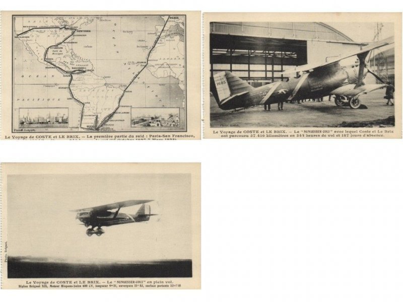 VOYAGE DE COSTE ET LE BRIE BOURGET FRANCE 1928AIRCRAFT 11Vintage Postcard(L5705)