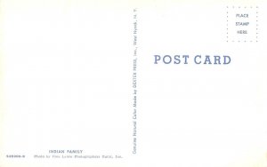 Teepee Native Americans INDIAN FAMILY Dexter Press 1950s Chrome Vintage Postcard