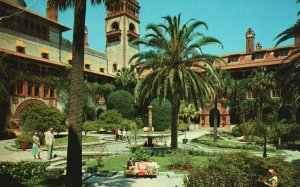 Vintage Postcard View Over Garden Hotel Ponce De Leon St. Augustine Florida FL