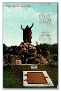 Kings Fountain Statue Albany New York NY 1910 DB Postcard P26