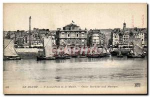 Old Postcard Le Havre L & # 39Avant Port and Boat Museum