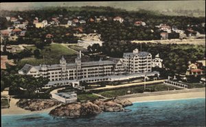 Swampscott Mass MA New Ocean House Hotel Hand Colored Vintage Postcard