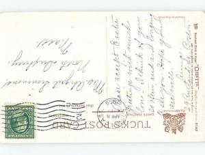 Divided-Back Easter SHEPHERD CARRIES BABY LAMB BESIDE THE SHEEP ho3779