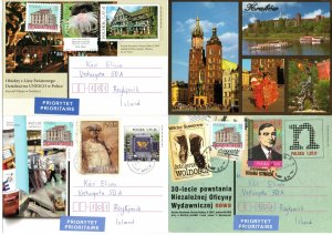 POLAND. Four different postcard.