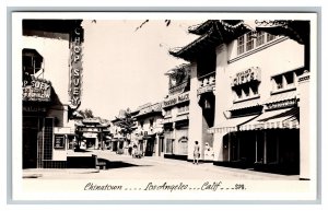 RPPC Chinatown Los Angeles California Ginling Gifts Chop Suey Forbidden Palace