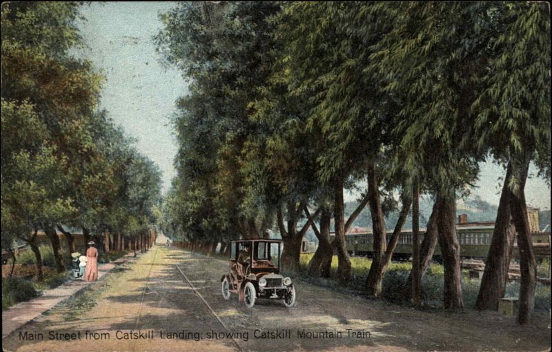 Main St. From Catskill Landing NY & RR Train 1908 Used Postcard