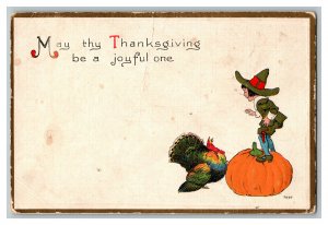 Postcard May Thy Thanksgiving Be A Joyful One Vtg. Embossed Standard View Card