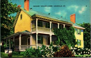 President Zachary Taylor Home Louisville Kentucky KY UNP Vtg Linen Postcard 