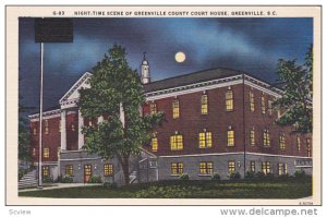 Night-Time Scene of Greenville County Court House,  Greenville,  South Caroli...