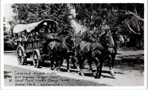 RPPC KNOTT'S BERRY FARM, CA   COVERED WAGON RIDE   c1950s  Postcard