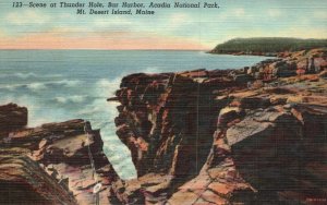 Vintage Postcard 1945 Thunder Hole Bar Harbor Arcadia Mt. Desert Island Maine ME