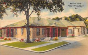 A98/ Mariana Florida Fl Postcard Linen New Municipal Building