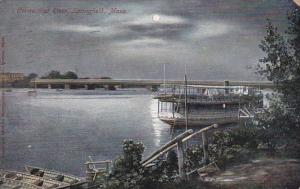 Massachusetts Springfield Steamer On Connecticut River At Night 1909