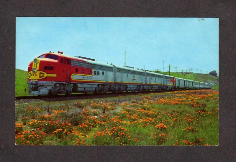 CA Santa Fe Railroad Train Super Chief California Chicago Illinois Postcard PC