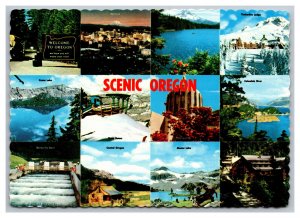 Greetings From Scenic Oregon Postcard Continental Multi View Card