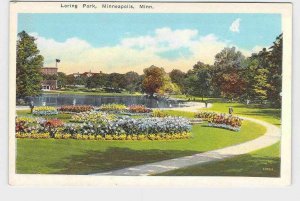 PPC POSTCARD MINNESOTA MINNEAPOLIS LORING PARK POND IN BACKGROUND 