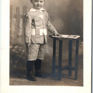 ID'd 1917 Black Hawk Co IA Cute Little Boy RPPC Photo Laverne Max Schreiber A171