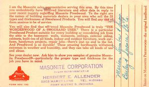 Fort Wayne Indiana USA Masonite Corporation Advertising 1954 