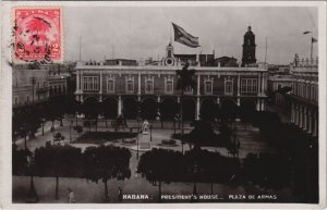 PC HABANA PLAZA DE ARMAS PRESIDENT'S HOUSE CUBA REAL PHOTO (a28783)