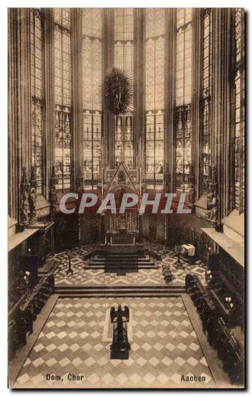 Old Postcard Aachen Dom Chor
