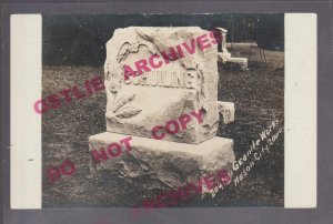 Mason City IOWA RPPC c1915 ADVERTISING Monument Works DAYTON GRANITE Death GRAVE