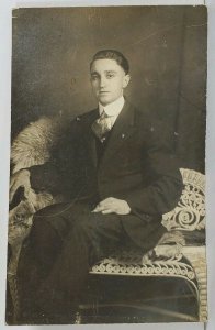 RPPC Baltimore Md Handsome Young Man at Brenda's Studio c1907 Postcard M14