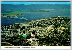 View From Sugarloaf Mountain, Campbellton, NB, Chrome Aerial View Postcard #3