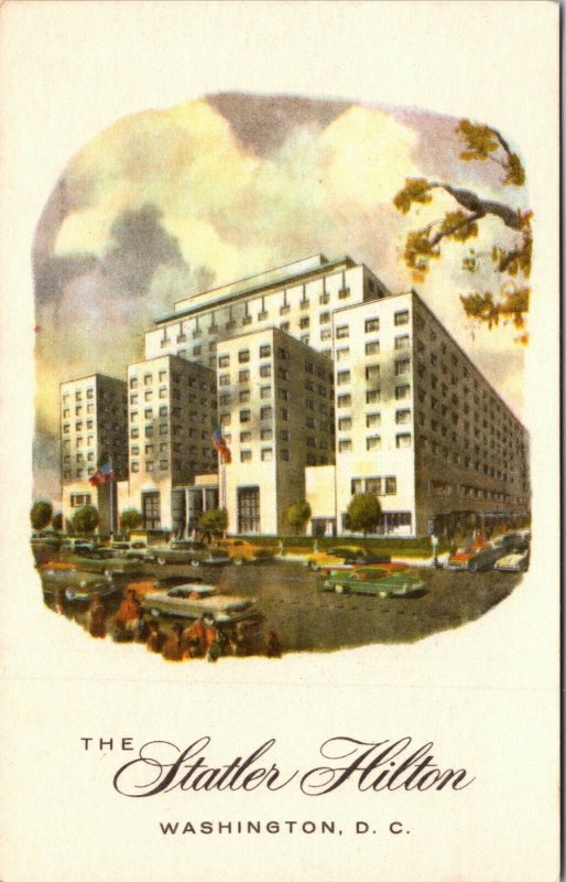 Washington, DC, The Statler Hilton, 16th Street, Vintage AD UNPOSTED POSTCARD