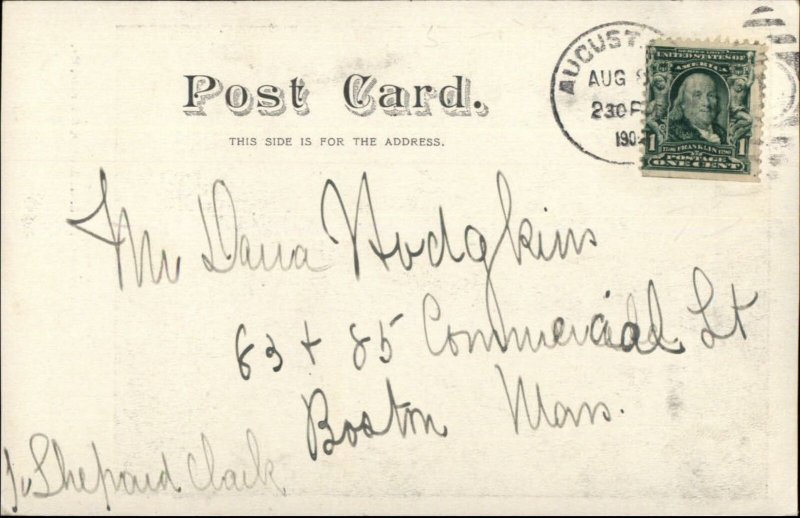 Belgrade ME RR Train Depot Station c1905 Postcard