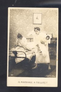 RPPC 1905 ROTOGRAPH UNHAPPY MARRIAGE COUPLE VINTAGE REAL PHOTO POSTCARD