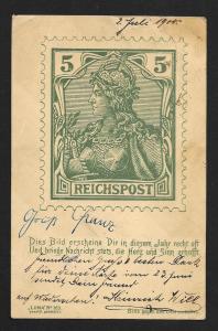 GERMANY Stamps on Postcard Used c1900