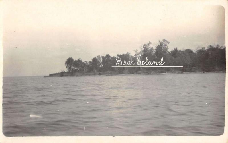 Bear Island New Hampshire ? Waterfront Real Photo Antique Postcard K40015