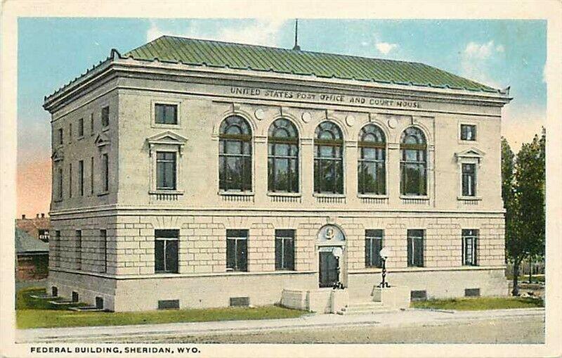 WY, Sheridan, Wyoming, Federal Building, Tichnor No. A-10093