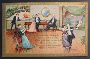 USA Merry Halloween Postcard Cover 1912 Richfield Springs NY to NY Dancers