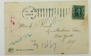 1906 Susquehanna River Owego New York boats bridge docks a2-82