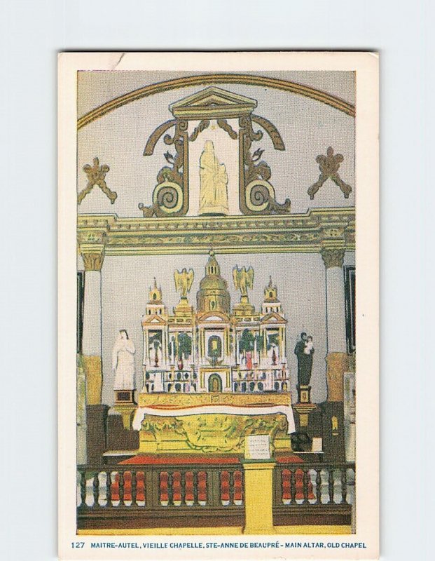 Postcard Main Altar, Old Chapel, Sainte-Anne-de-Beaupré, Canada