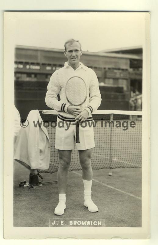 su0972 - Wimbledon Tennis Player - J E Bromwich - plain back postcard