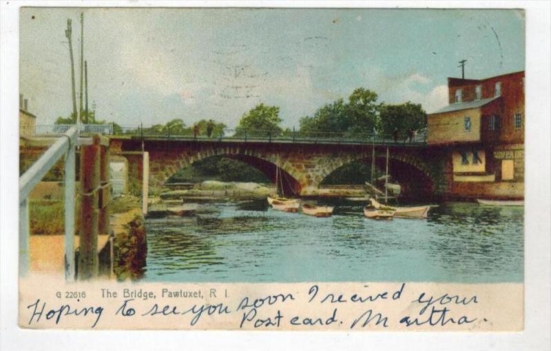 Rhode Island Pawtuxet   PAWTUXET BRIDGE showing FALLS  Paint Store