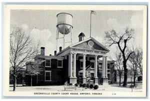 c1920's Greensville County Court House Building Tank Emporia Virginia Postcard