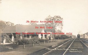 Depot, Illinois, Kenilworth, RPPC, Chicago Northwestern Railroad Station, Childs