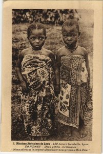 PC ETHNIC TYPES 2 PETITES CHRETIENNES DAHOMEY BENIN MISSIONARIES (A23488) 