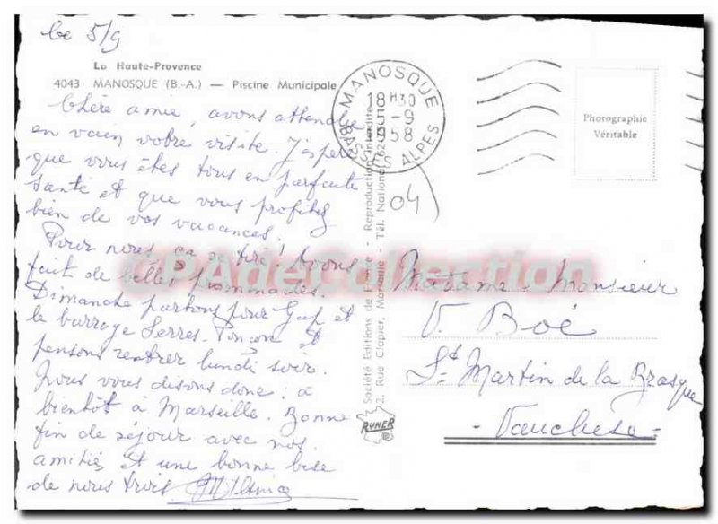 Old Postcard The Haute Provence Manosque B A Piscine Municipale
