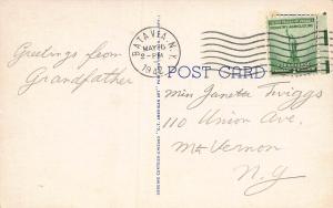 High School, Batavia, New York, Early Linen Postcard, Used in 1942