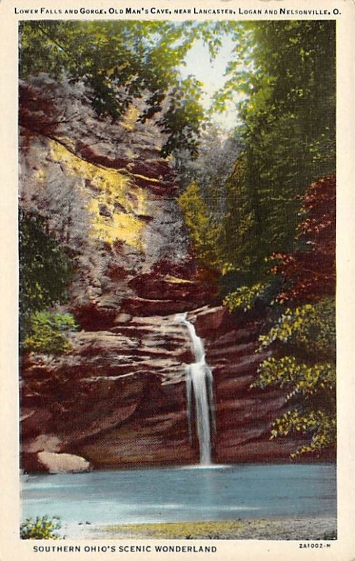 Lower Falls and Gorge, Old Man's Cave near Lancaster, Logan and Nelsonville -...