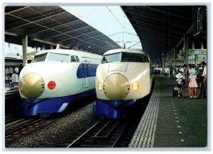 Tokyo Japan Postcard Bullet Trains at Tokyo Central Railroad Station c1960's