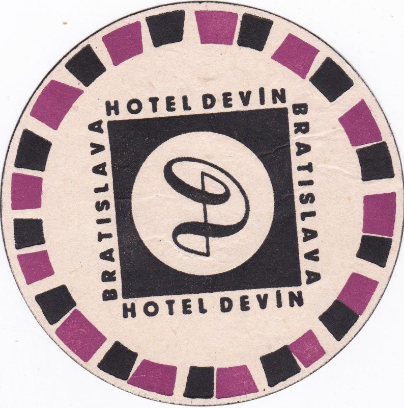 Czechoslovakia Bratislava Hotel Devin Vintage Luggage Label sk3349