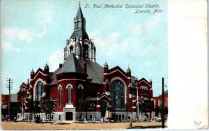 LINCOLN, NE  Nebraska    ST PAUL  Methodist Episcopal CHURCH   1907    Postcard