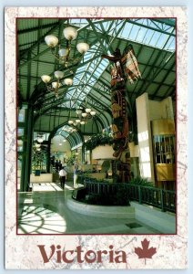 VICTORIA CONFERENCE CENTER, B.C. Canada ~ Totem Pole LOBBY 1991 ~ 4x6 Postcard