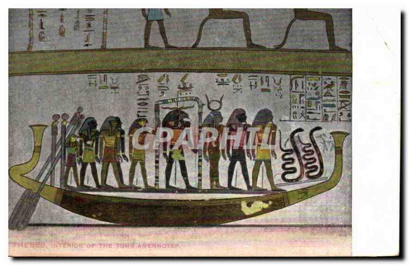 Postcard Ancient Egypt Egypt Thebes Interior of the tomb Amenhoter